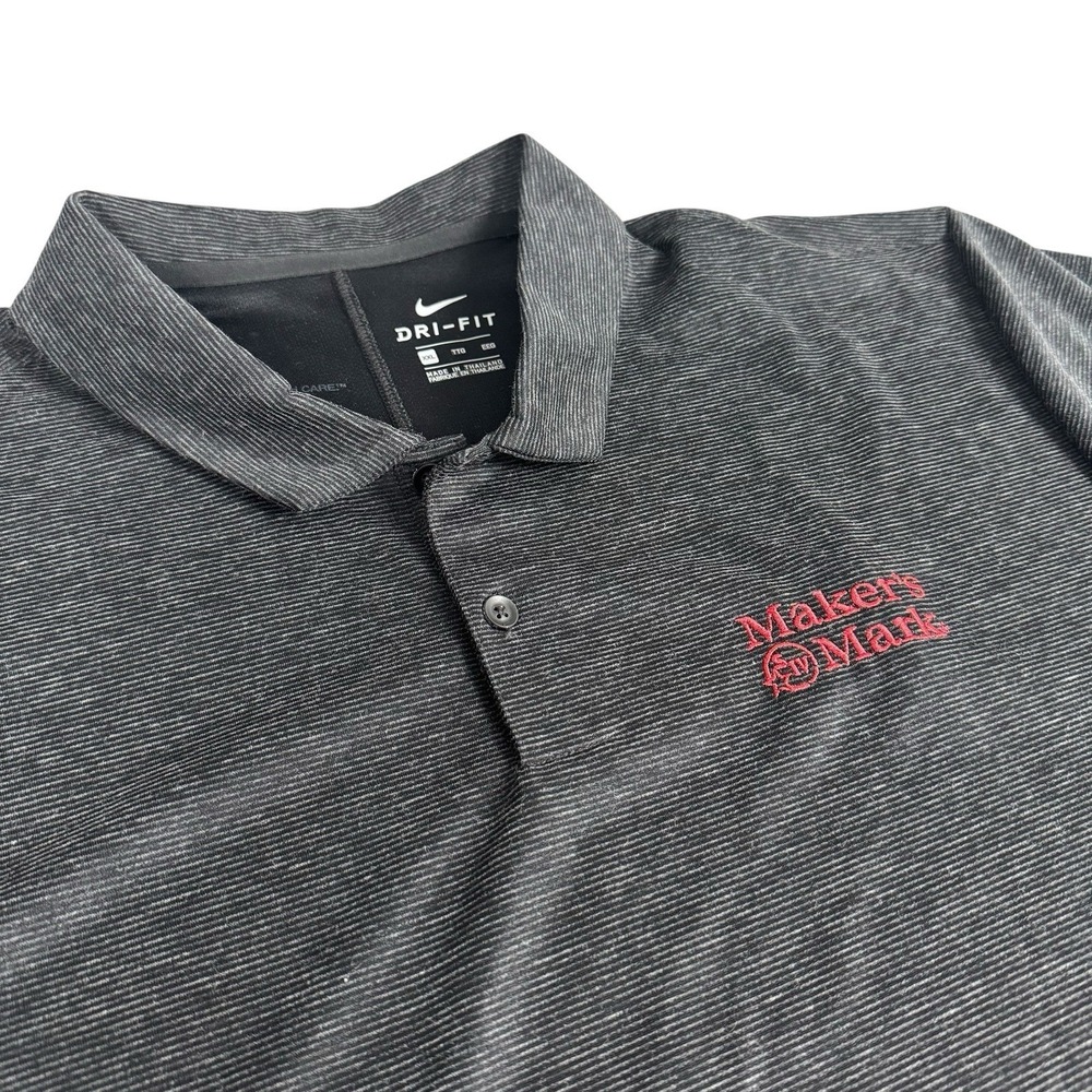 Nike Dri-Fit Maker's Mark Embroidered Logo Polo Shirt Men's 2XL  Black Stripe